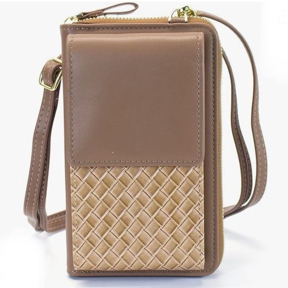 Brown Crossbody Cell Phone Purse Shoulder Handbag Wallet Credit Card - Picture 2 of 4